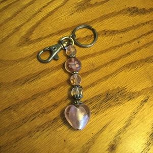 Heart art glass keychain